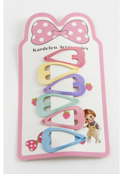 10 Adet Kalp Çıtçıtlı Toka 4 cm