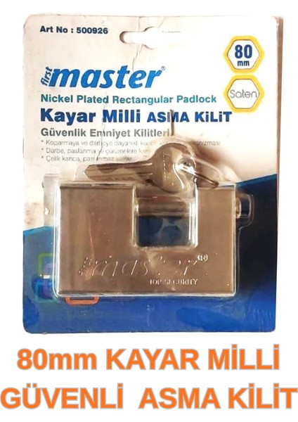 Nikelaj Kaplama 80MM Kayar Milli Asma Kilit modelleri