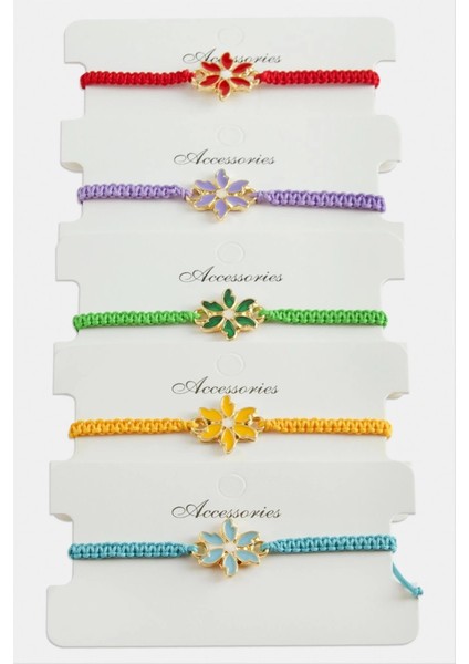 Papatya Makrome Örgülü Bileklik