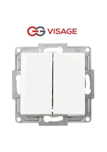 Visage Beyaz Komütatör Anahtar Çerçevesiz - Priz ve Anahtar Için Uyumlu Çerçeve