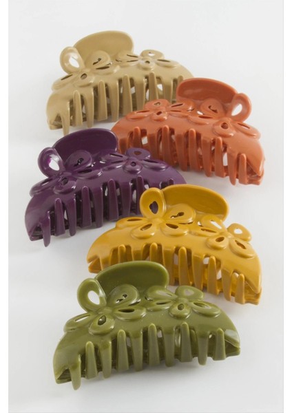 Çiçek Renkli Mandal Toka 8 cm