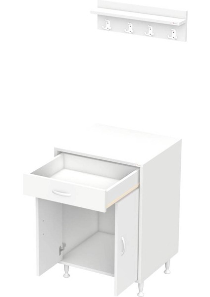 Asel (L) Set Ocak Altı Dolap, Çekmeceli,kapaklı, Tüp Bölmeli ve Baharat Raflı 65X88X56 cm