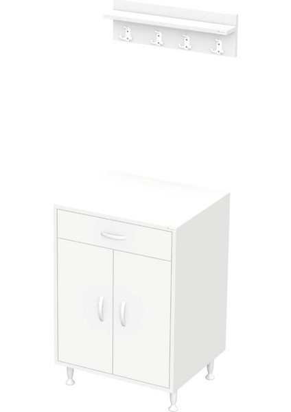 Asel (L) Set Ocak Altı Dolap, Çekmeceli,kapaklı, Tüp Bölmeli ve Baharat Raflı 65X88X56 cm