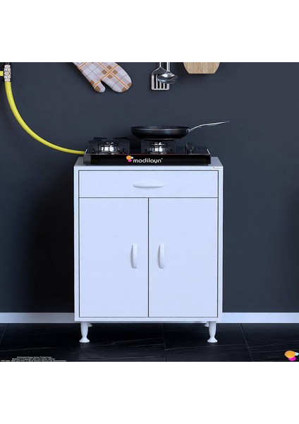 Milas (M) Set Ocak Altı Dolap 60 cm Çekmeceli Mutfak Dolabı 2 Bölme Beyaz Dolap 60X88X48 cm fırsatları