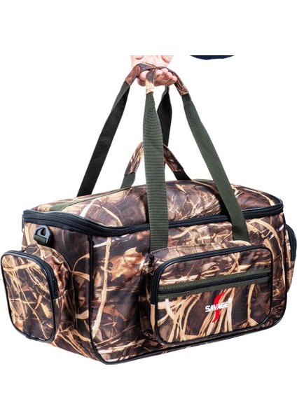 Çok Amaçlı Malzeme Çantası - Büyük - Saz Desen - 35021 - Balıkçı Çantası - Seyahat Çantası
