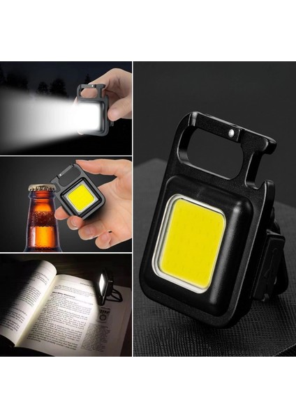 Anahtarlıklı, Açacaklı,güçlü Mıknatıslı 3 Farklı LED Modlu Mini Boy Asılabilen LED Kamp