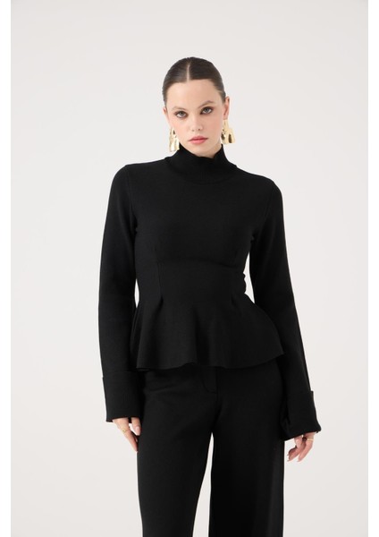 Kazak ve Pantolon Ikili Madeline Triko Takım Siyah fırsatları