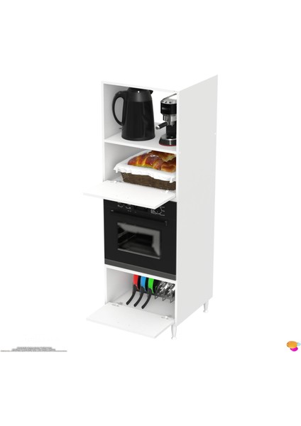 Tayfa Beyaz Mutfak Dolabı Mini/midi 2 Kapaklı Mikrodalga Fırın Dolabı 60X185,9X56 cm indirimleri