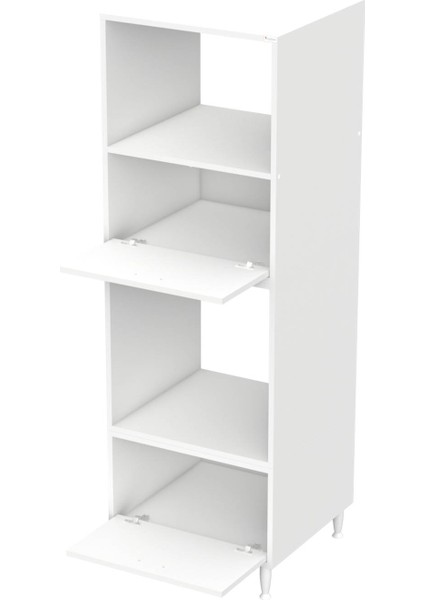 Tayfa Beyaz Mutfak Dolabı Mini/midi 2 Kapaklı Mikrodalga Fırın Dolabı 60X185,9X56 cm