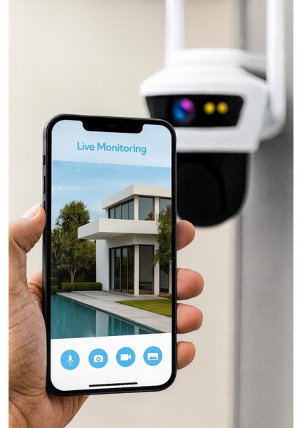 6mp Wi-Fi Trinoküler 3 Lensli 8xzoom Dış Mekan Gece Görüşlü Akıllı Ip Güvenlik Kamerası indirimleri