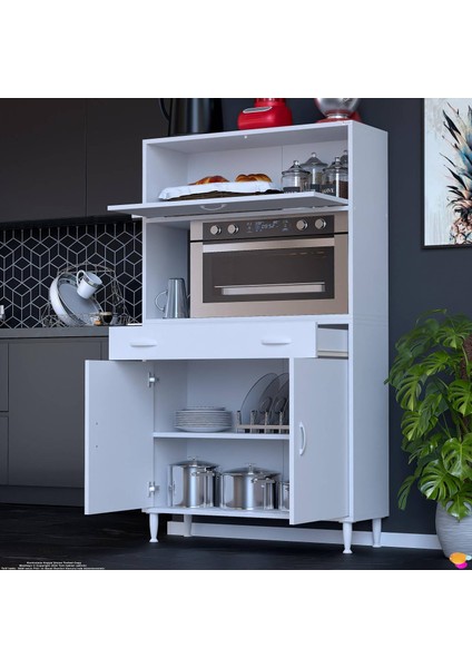 Alp Mini/midi Mikrodalga Dolabı Ekmeklik Bölmeli Mutfak Dolabı 100X163,4X32.5 cm indirimleri