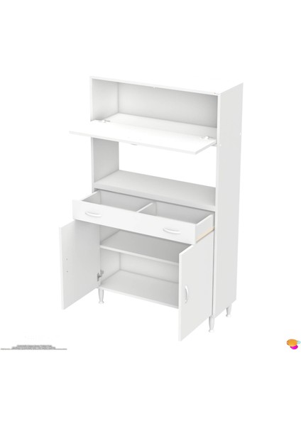 Alp Mini/midi Mikrodalga Dolabı Ekmeklik Bölmeli Mutfak Dolabı 100X163,4X32.5 cm