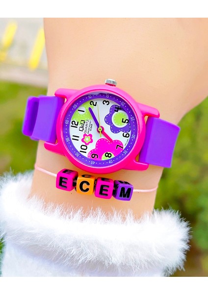 Silikon Kordonlu 10 Atm Su Geçirmez Kız Çocuk Kol Saati Kişiye Özel Hediye Isimli Bileklik fırsatları