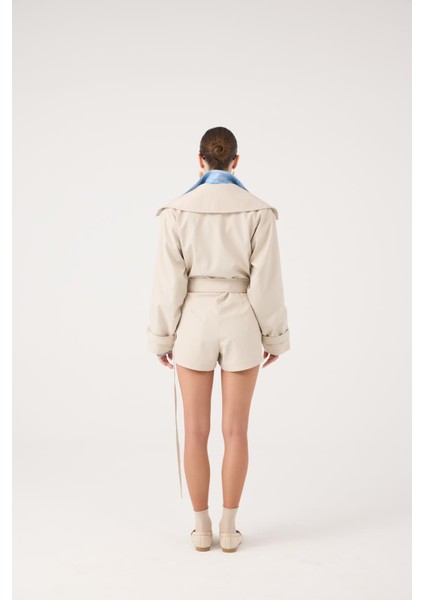 Trençkot Görünümlü Kemerli Regan Tulum Bej indirimleri