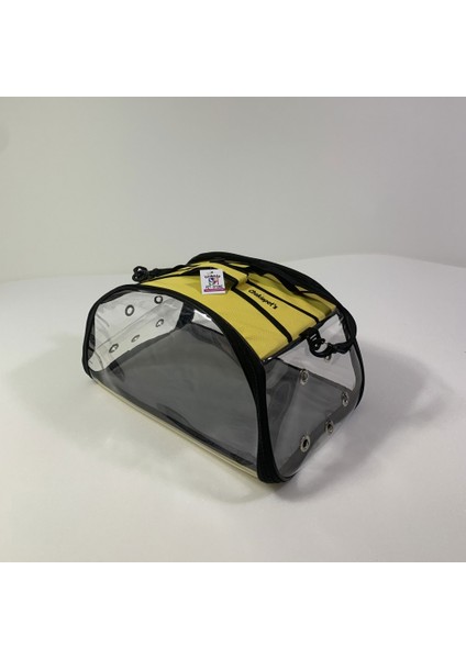 Pet Store Evcil Hayvan Taşıma Çantası Şeffaf Delikli Sarı