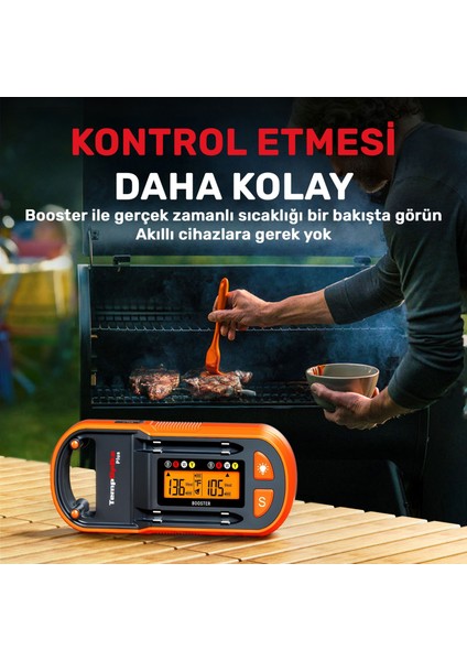 TP972 Şarjlı 182M Kablosuz Alarmlı 2problu Telefon Kontrollü Profesyonel Gıda Termometresi fiyatları