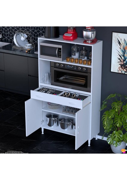 Alp Mutfak Fırın Dolabı Çekmeceli 95 cm Beyaz Mini/midi Mikrodalga Mutfak Dolabı 95X163,4X32.5 cm modelleri