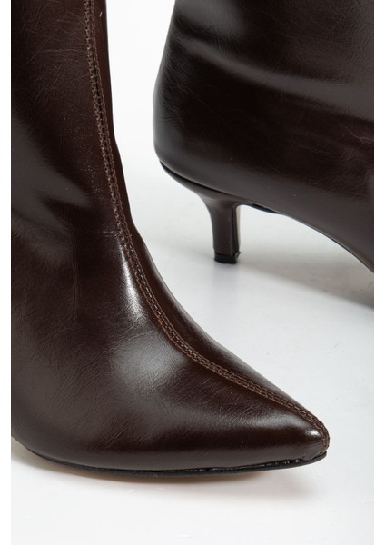 SYT-2025 Kahve Kırışık Rugan Günlük Kadın Çizme indirimleri