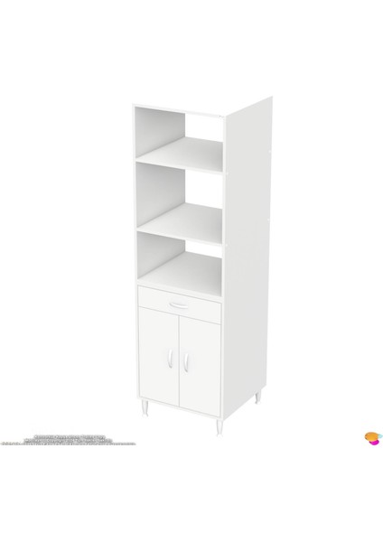 Öykü Mutfak ve Banyo Dolabı Fırın / Mikrodalga Dolabı Tek Çekmece Çift Kapaklı 60X195X48 cm