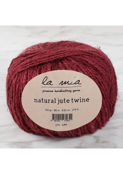 La Mia Natural Jute Twine 100 gr Bordo Jüt Ip - L211 - 34105