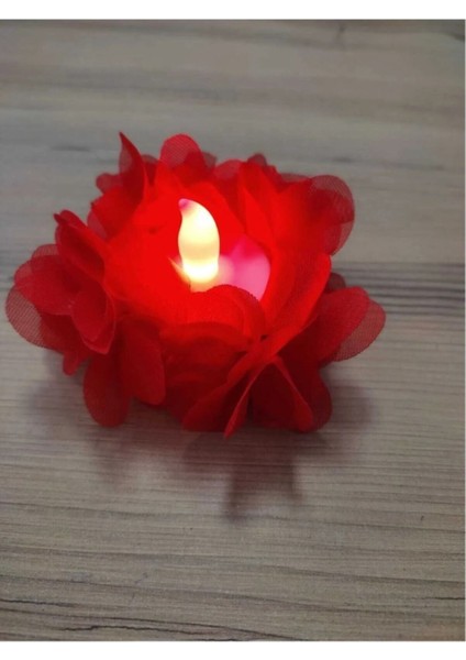 Lazer Güllü Ledli Kına El Mumu LED Işıklı El Gülü LED Mumlu Elgülü Kına Malzemesi 10LU Kırmızı fiyatları