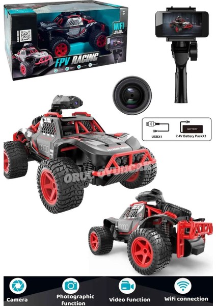 Kameralı Uzaktan Kumandalı Full Fonksiyon Şarjlı 2.4g Kameralı Off Road Araba