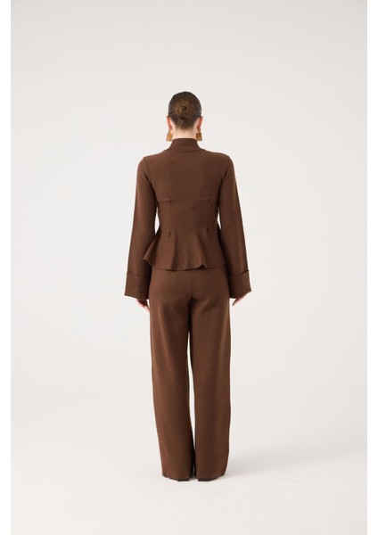 Kazak ve Pantolon Ikili Madeline Triko Takım Kahve indirimleri