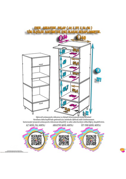 Mikra Ankastre Dolabı 2 Kapaklı Mini/midi Mikrodalga Mutfak Fırın Dolabı Beyaz Dolap 60X217X56 cm fırsatları