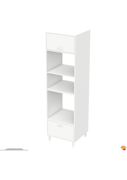 Mikra Ankastre Dolabı 2 Kapaklı Mini/midi Mikrodalga Mutfak Fırın Dolabı Beyaz Dolap 60X217X56 cm