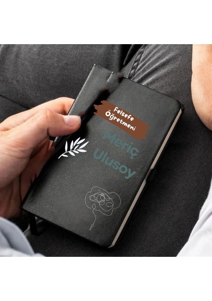 Kişiye Özel Felsefe Öğretmeni Tasarımlı Deri Kapaklı Not Defteri – Isme Özel Hediye fırsatları