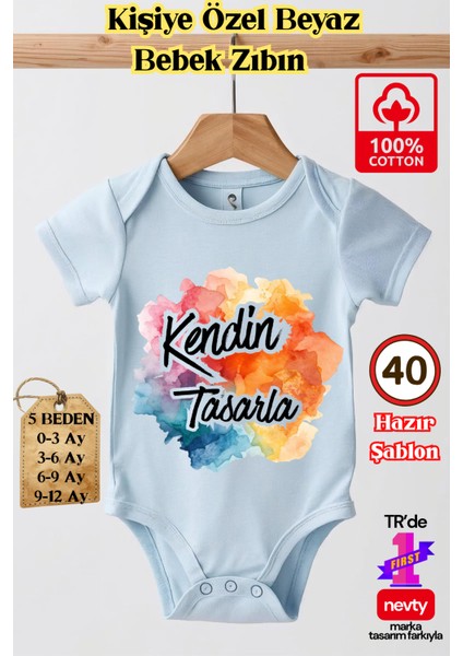 Kişiselleştirilebilir Yarım Kollu Bebek Zıbın, Çıt Çıtlı ve %100 Pamuklu Body, Yeni Doğan Hediyesi