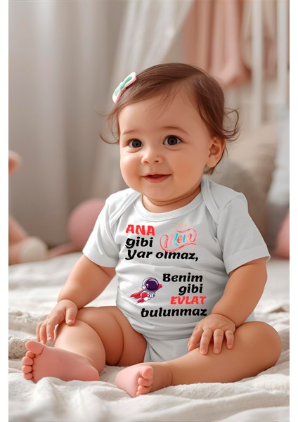 Kişiselleştirilebilir Yarım Kollu Bebek Zıbın, Çıt Çıtlı ve %100 Pamuklu Body, Yeni Doğan Hediyesi fiyatları