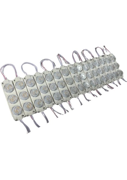 24 Volt Gün Işığı Watt 3 Lü Lensli 3030 Reklamcı Modül (10 Adet)