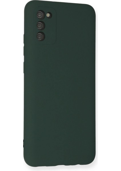 Samsung Galaxy A03S Kılıf Nano Içi Kadife Silikon - Koyu Yeşil