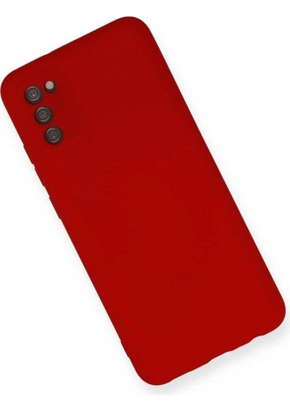 Samsung Galaxy A03S Kılıf Nano Içi Kadife Silikon - Kırmızı
