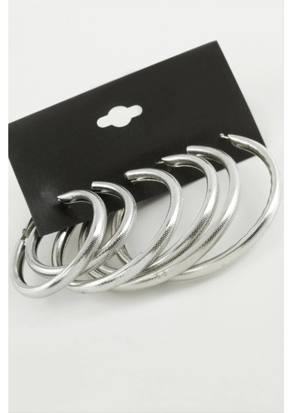 Noktalı Metal Halka Küpe 6 Adet