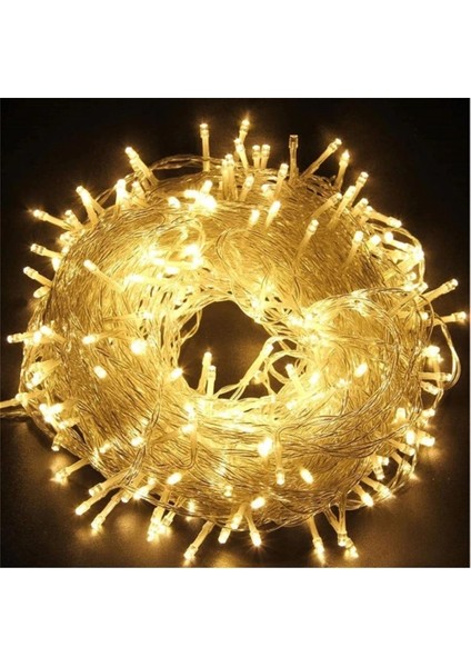 10M 60 LED Gün Işığı 2 Kademeli Şeffaf Kablo Pilli