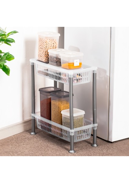 5157 2 Katlı Raf - Çok Amaçlı 2 Katlı Evye Altı Düzenleyici Dolap Içi Tezgah Altı Organizer fırsatları
