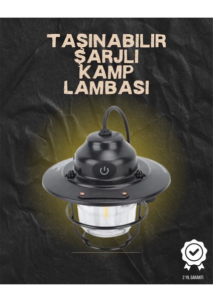 Kamp ve Bahçe Için Retro LED Fener – Sıcak Işık, Uzun Ömürlü Batarya