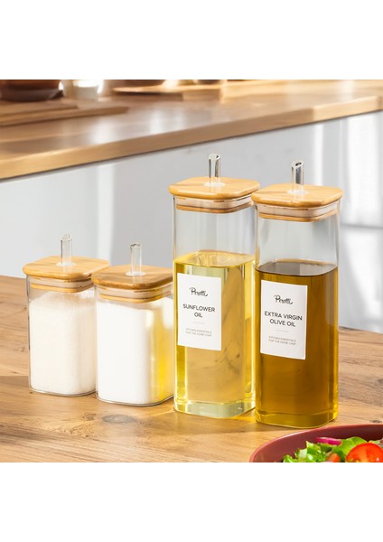 Cubes Borosilikat 4lü Pratik Mutfak Seti Bambu Kapak-Yağlık Sosluk Sirkelik Şekerlik fiyatları