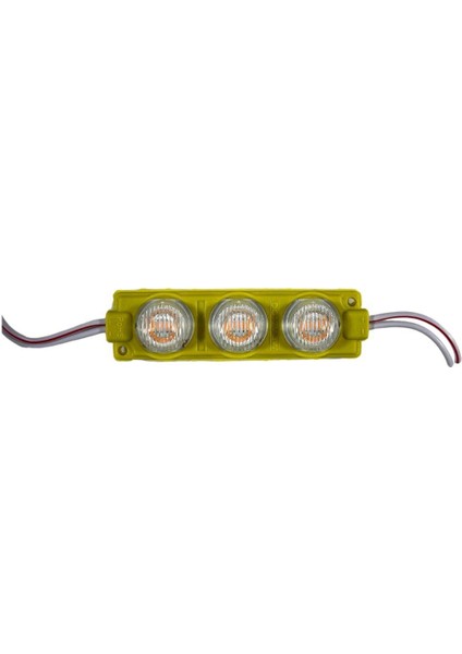 24 Volt Amber (Sarı) 3 Watt 3 Lü Lensli 3030 Reklamcı Modül (10 Adet)