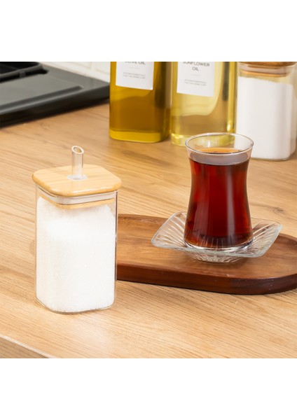 Cubes Borosilikat 4lü Pratik Mutfak Seti Bambu Kapak-Yağlık Sosluk Sirkelik Şekerlik fırsatları