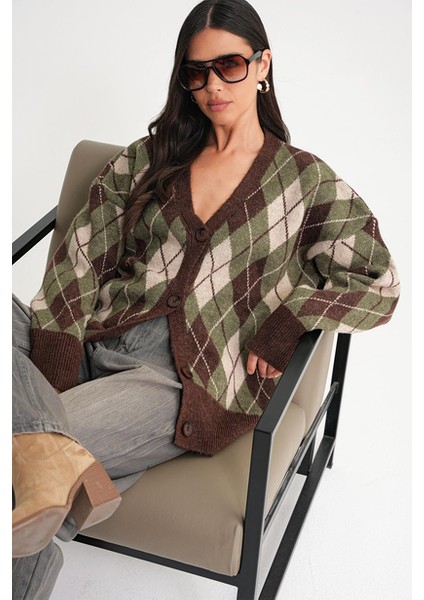 kadın baklava desenli oversize triko hırka fiyatları