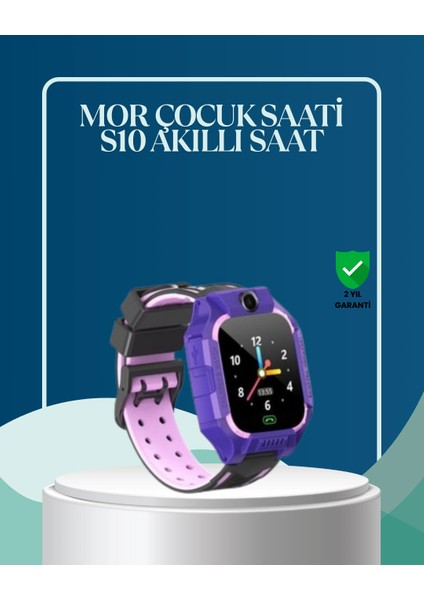 S10 Mor Çocuk Takip Saati Elektronik Bariyer ve Sesli Mesaj Destekli