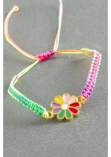 Papatya Makrome Ip Bileklik