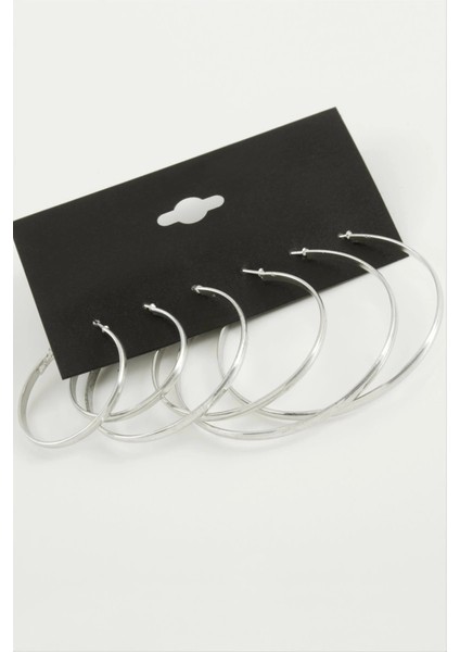 Düz Metal Halka Küpe 6 Adet