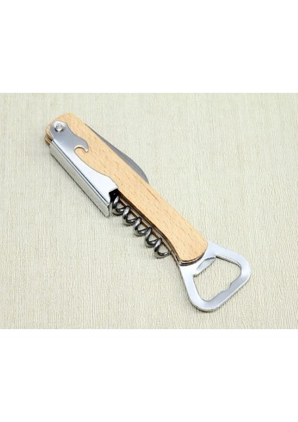 Ahşap Paslanmaz Çelik Tirbuşon Açacak