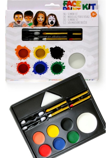 Çocuklar Için Yüz Boyama / Boya Kalemi -14 Parça Kutu Seti ile Canlı Parlak Renkler
