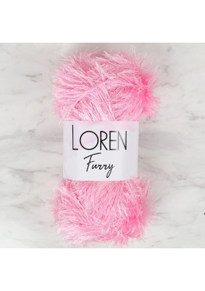 Loren Furry Pembe El Örgü Ipi - RF014 - 34049