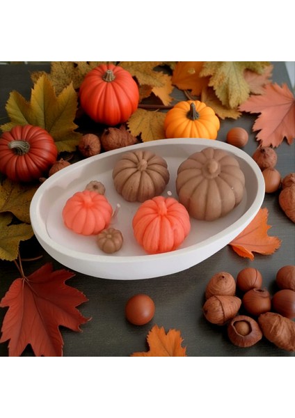 El Yapımı Kokulu Balkabağı Mum – Taş Tozu Kayık Kase Içinde Soya Wax Dekoratif Mum fiyatları